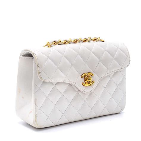 white chanel crossbody|chanel white pouch.